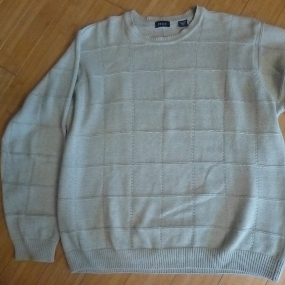 izod men trendy sweater white panes xl - Picture 2 of 4